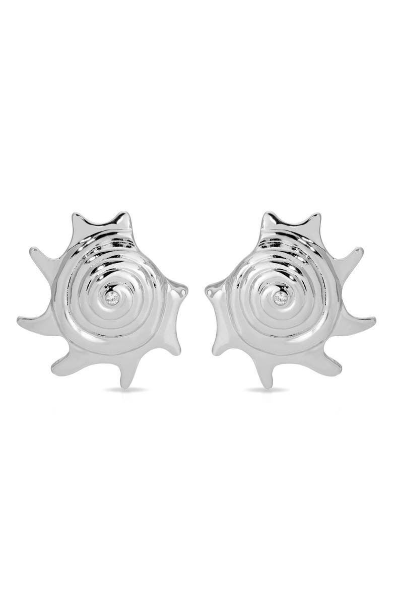 Ettika Sorrento Shell Statement Earrings, Main, color, Silver