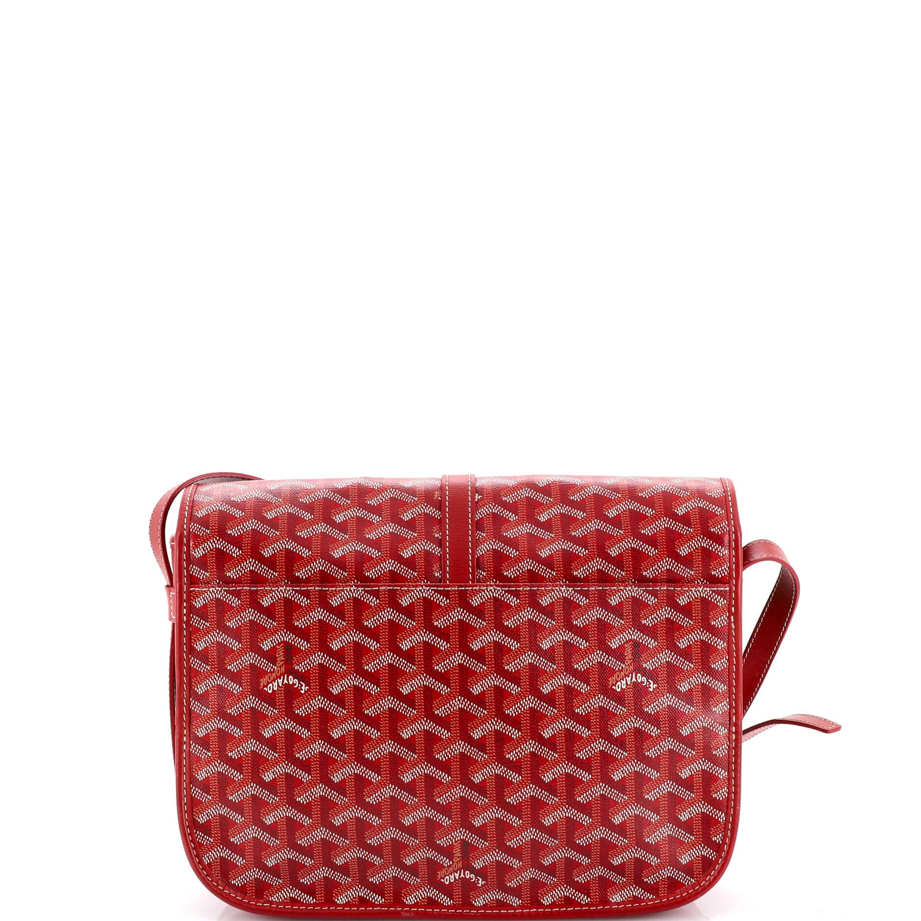 Pre-Owned Goyard Belvedere II Messenger Bag Coated Canvas MM, Alternate, color, Red