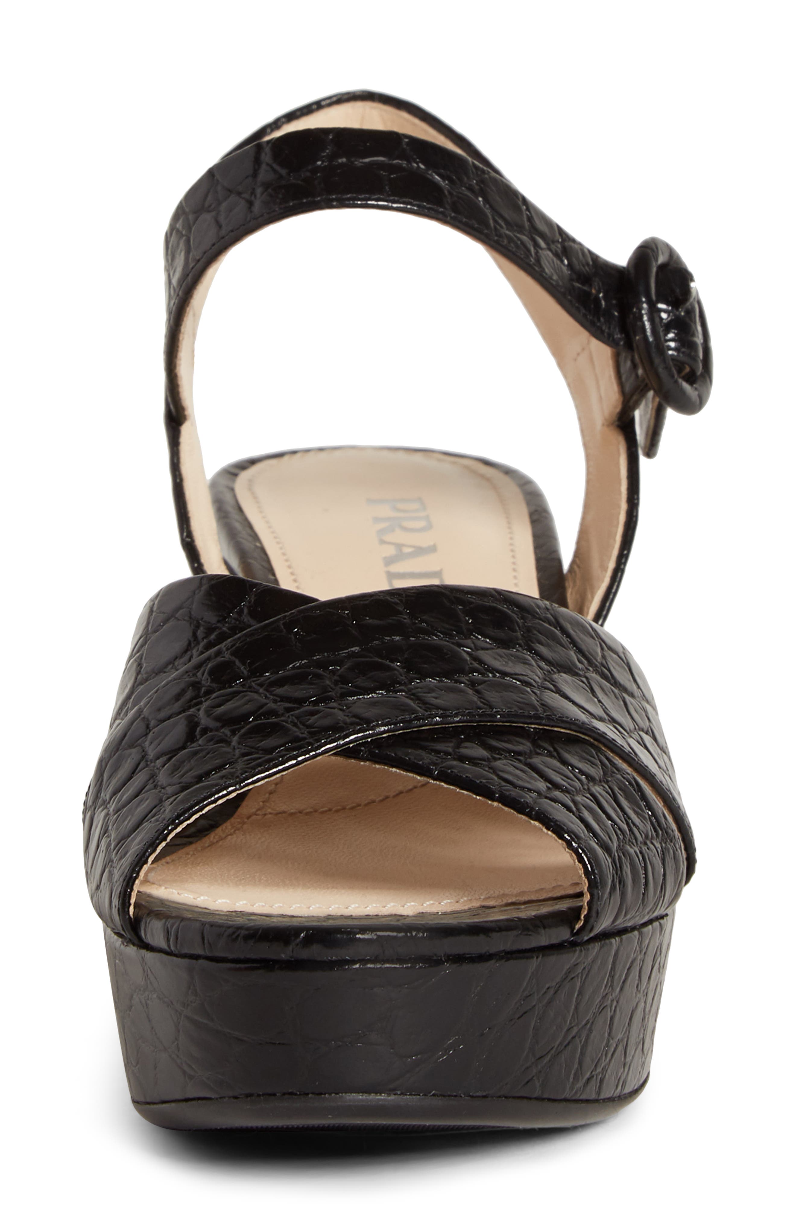Quarter Strap Platform Sandal (Nordstrom Exclusive), Alternate, color, BLACK CROC