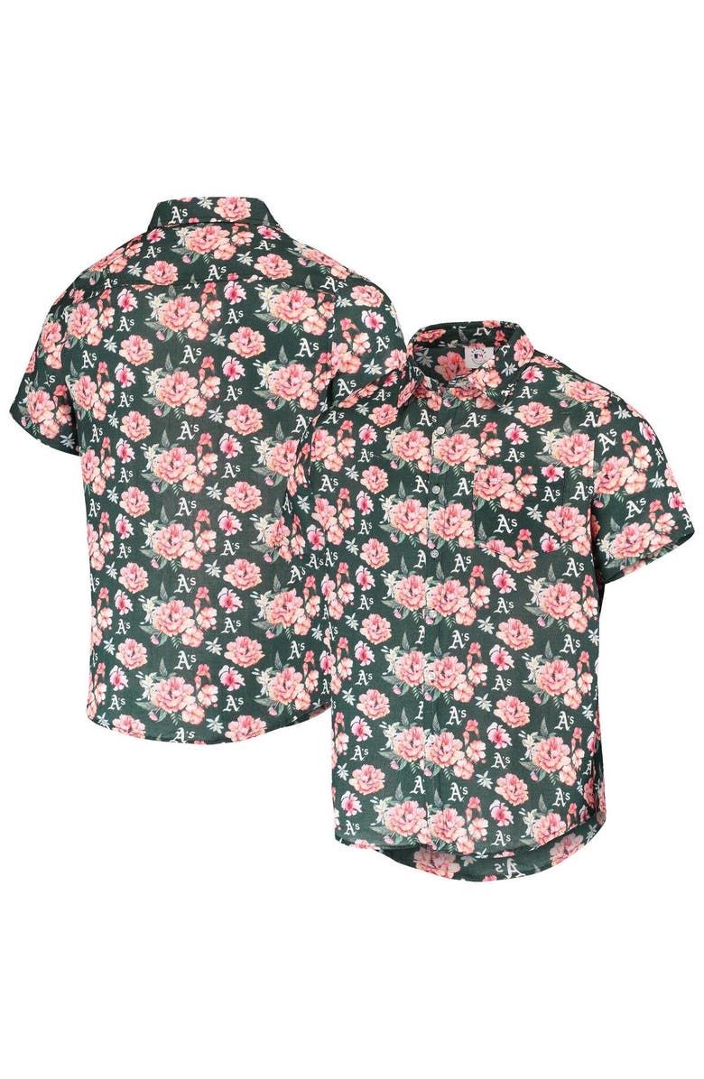 FOCO Men's FOCO Green Oakland Athletics Floral Linen Button-Up Shirt, Main, color, Green