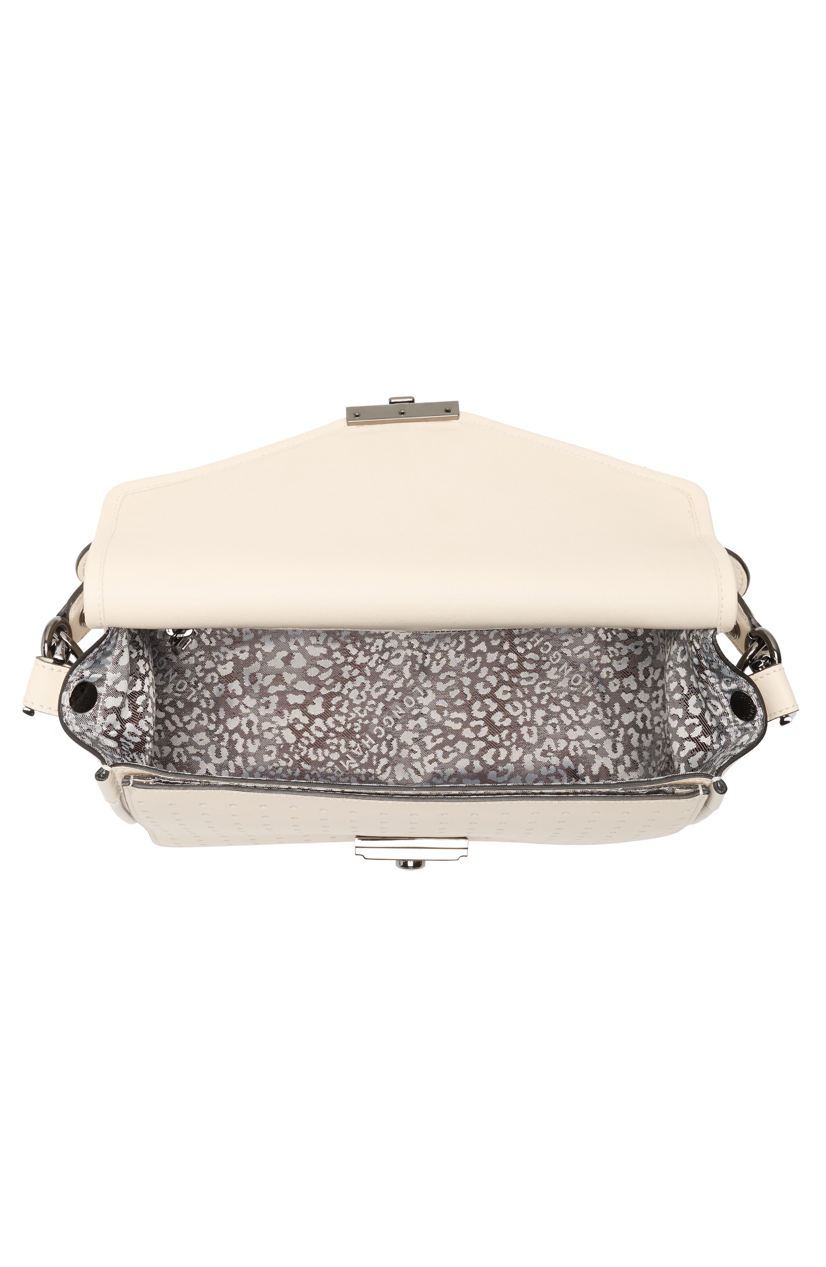 Longchamp Mademoiselle Medium Leather Satchel, Alternate, color, Ivory