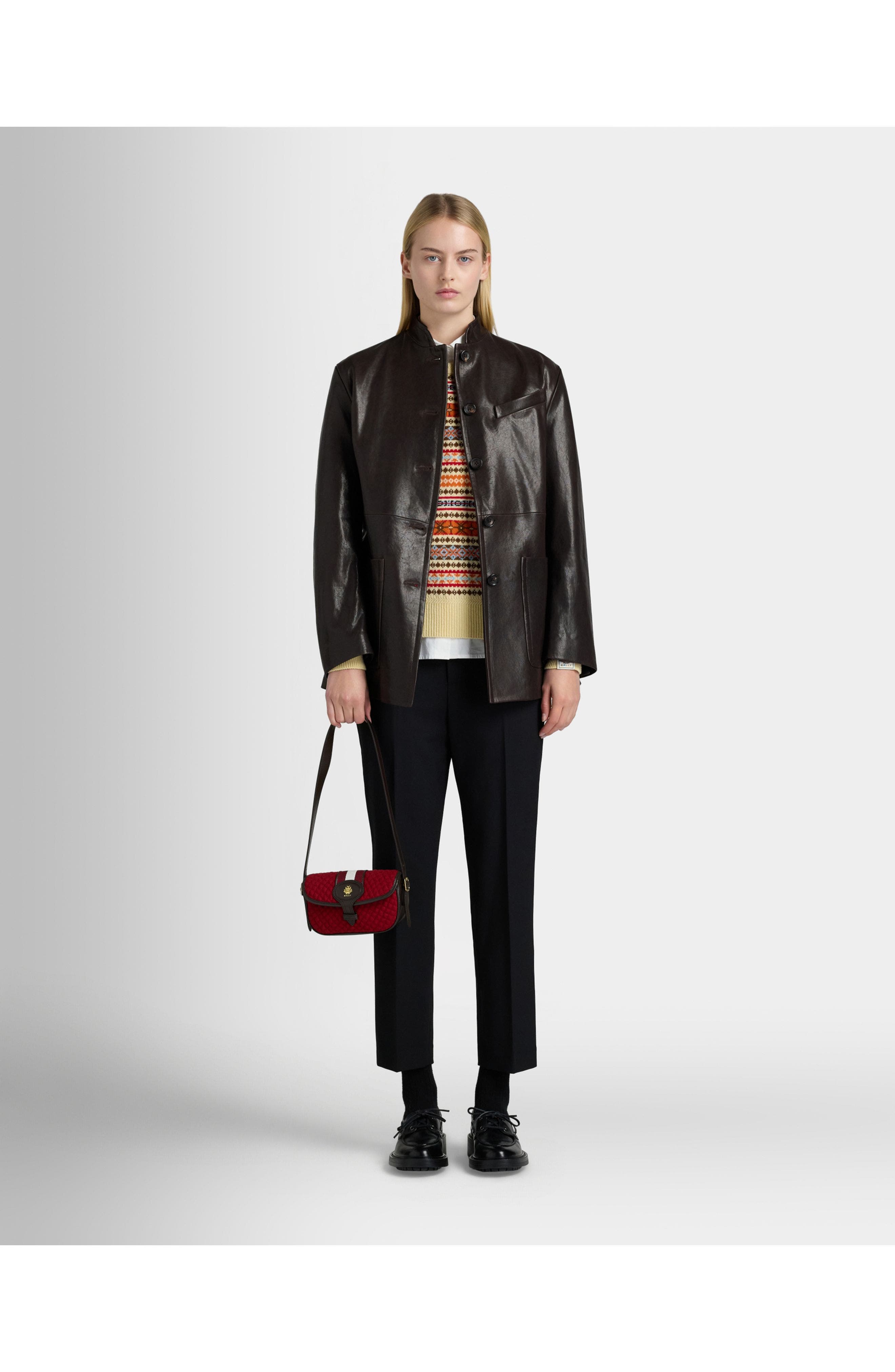 Belted Jacket in Leather - image 2