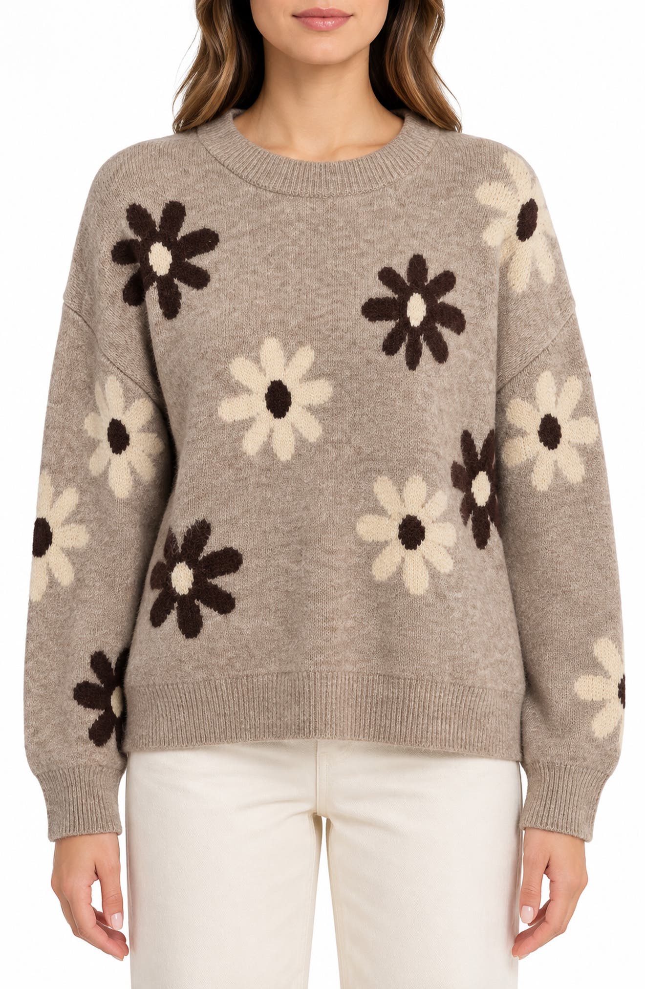 Crewneck Flower Sweater
