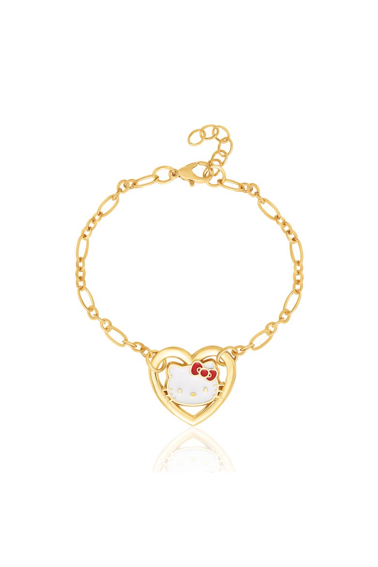 Heart Link Bracelet in Gold-Tone, Main, color, Gold