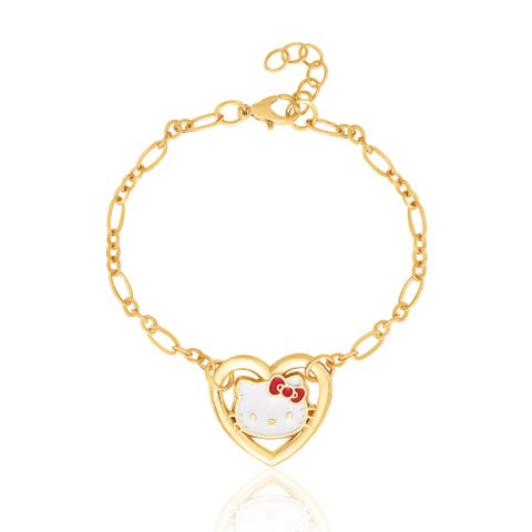 Heart Link Bracelet in Gold-Tone