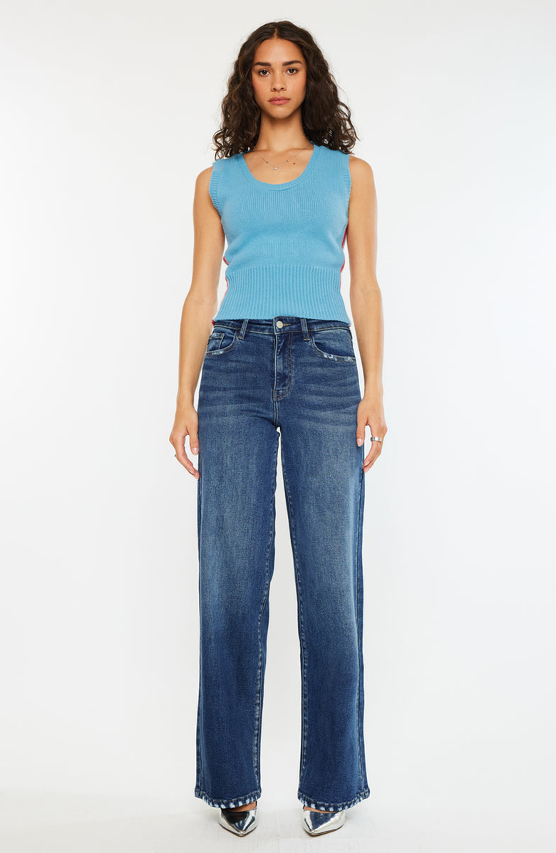 KanCan Tiara Essentials High Rise Wide Leg Jeans, Alternate, color, Dark Wash