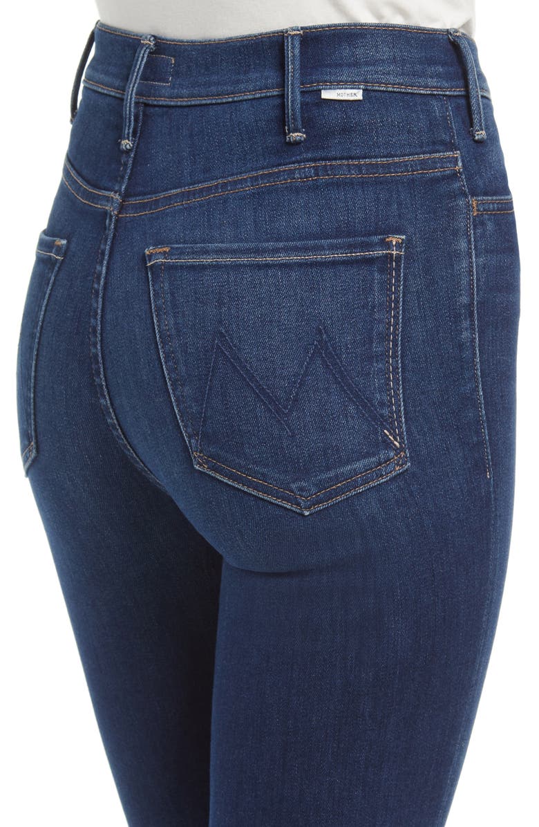 MOTHER The Hustler Frayed High Waist Ankle Flare Jeans, Alternate, color, Home Movie