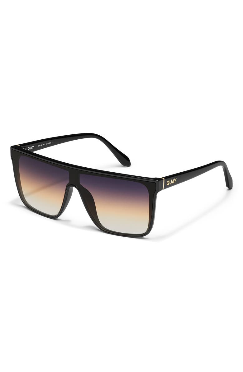 QUAY Nightfall Medium 138mm Shield Sunglasses, Alternate, color, Blk/Dskppy