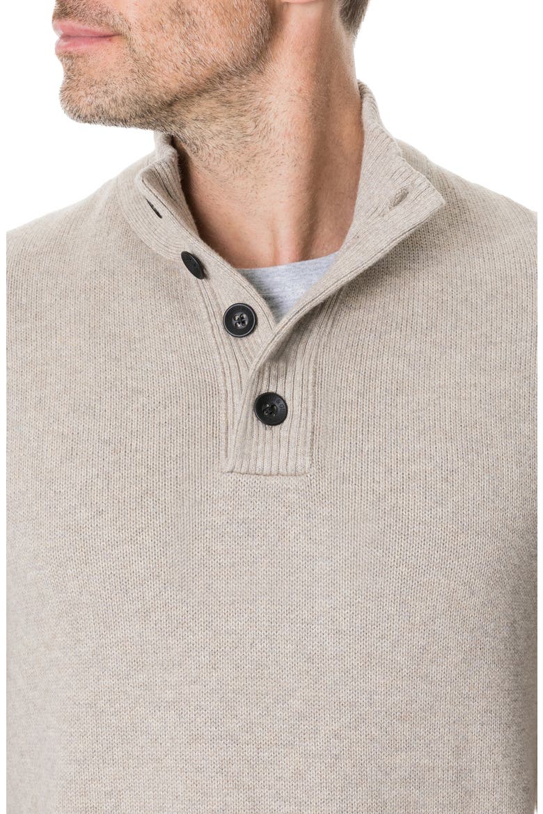 Kent Terrace Quarter Button Sweater, Alternate, color, BISCUIT