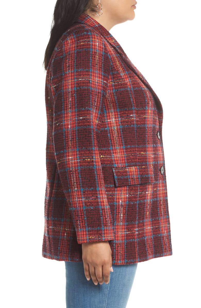 Halogen<sup>®</sup> Plaid Tweed Blazer, Alternate, color, 