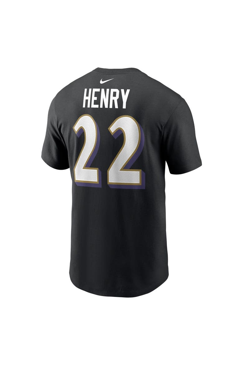 Men's Nike Derrick Henry Black Baltimore Ravens Player Name & Number T-Shirt, Alternate, color, Black