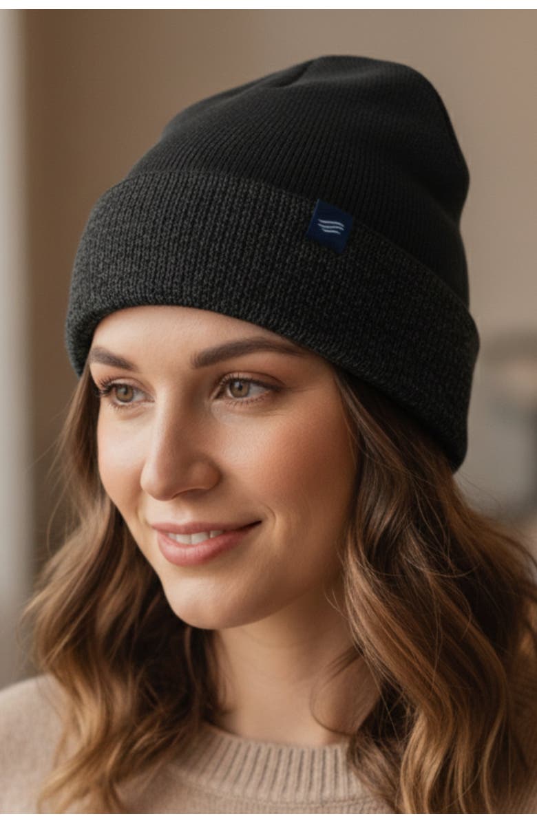 United By Blue The Essential Merino Marled Beanie, Alternate, color, Black