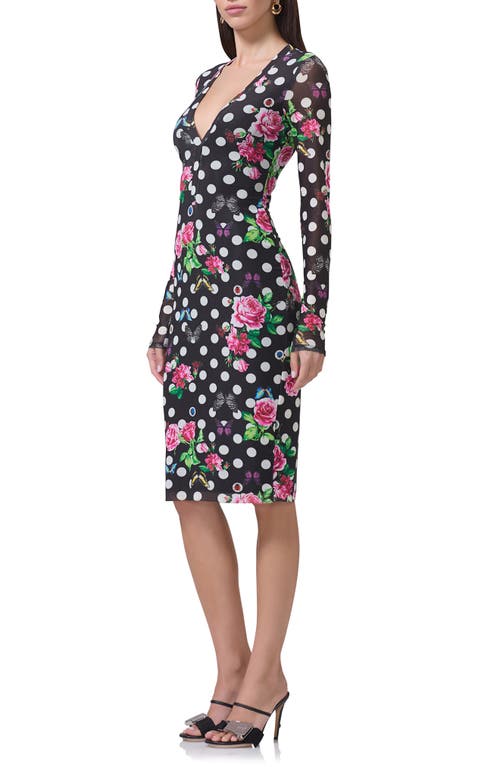 AFRM AFRM DIANE PLUNGE LONG SLEEVE MESH DRESS