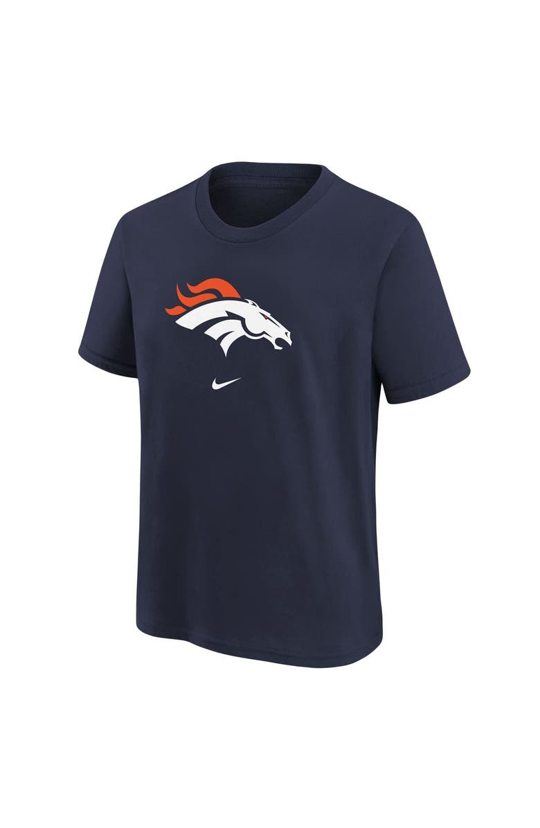 Nike Youth Nike Navy Denver Broncos Logo T-Shirt, Alternate, color, Navy