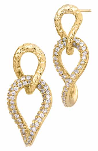 Cubic Zirconia Chain Drop Earrings