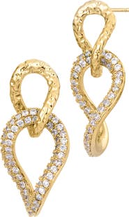 SAVVY CIE JEWELS Cubic Zirconia Chain Drop Earrings