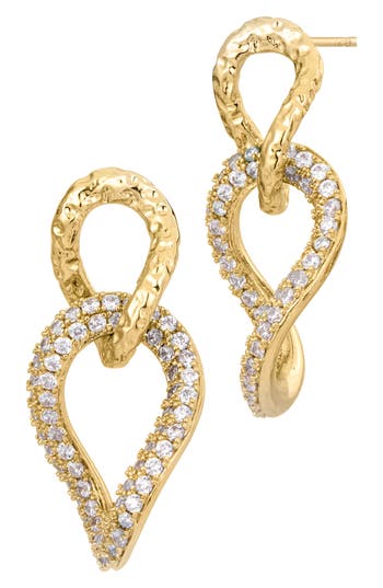 Savvy Cie Jewels Cubic Zirconia Chain Drop Earrings