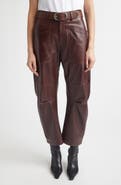 Nili Lotan Shon Barrel Leg Leather Pants