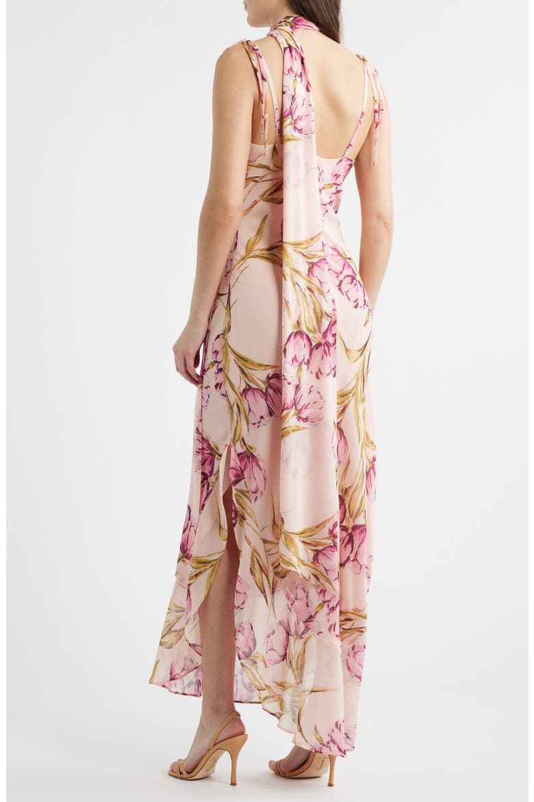 Jaila Ruffle Floral Maxi Dress, Alternate, color, ROSETTE PINK