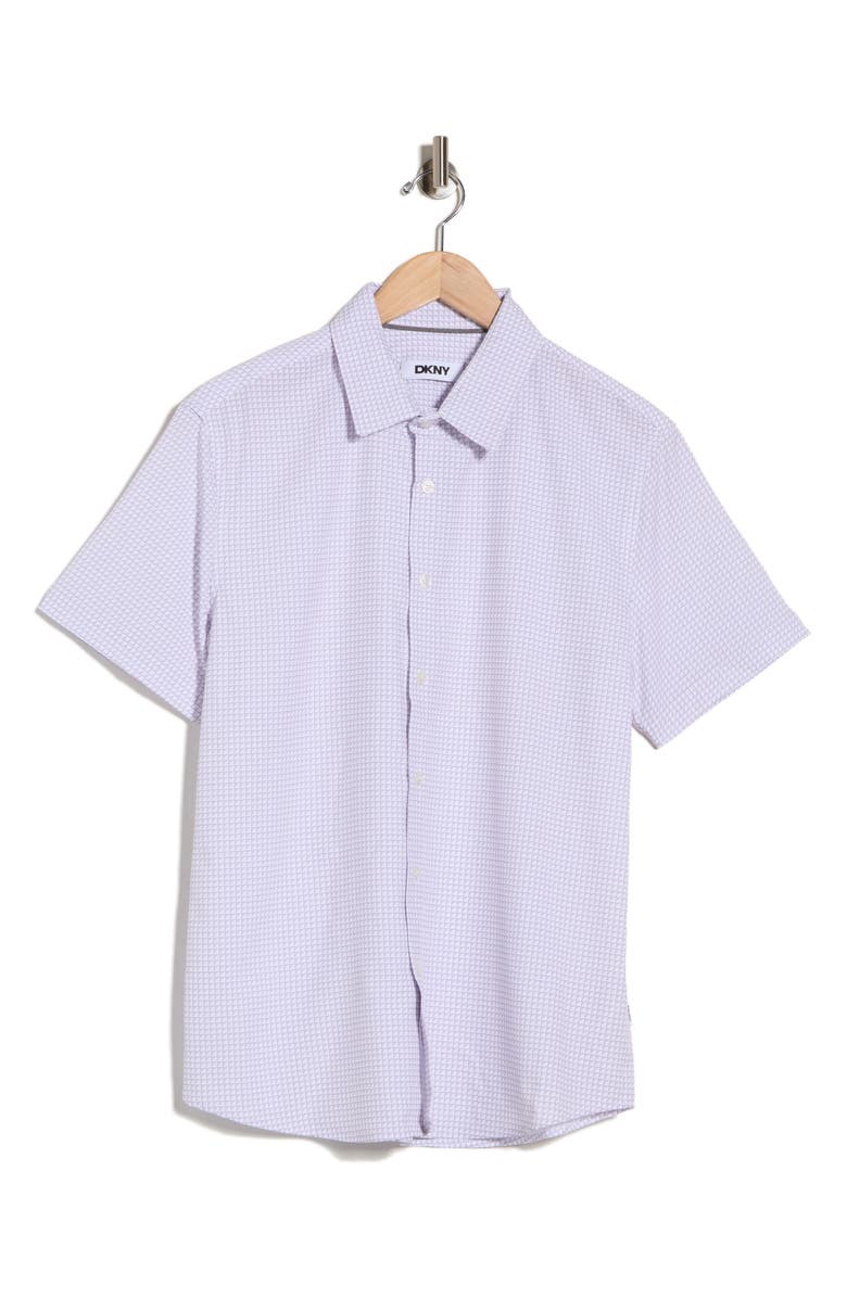DKNY SPORTSWEAR Jackson Short Sleeve Button-Up Shirt, Alternate, color, Pink Bud