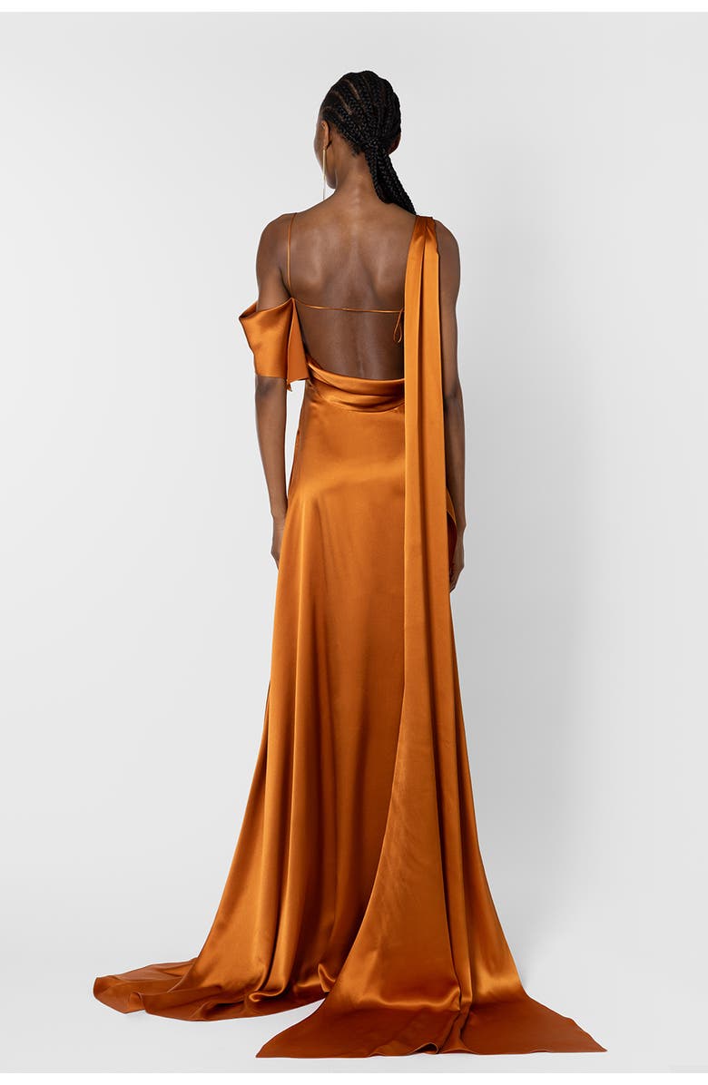 Roksanda Lysa Silk Maxi Dress, Alternate, color, Cinnamon