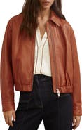 Reiss Lottie Sheepskin Leather Jacket