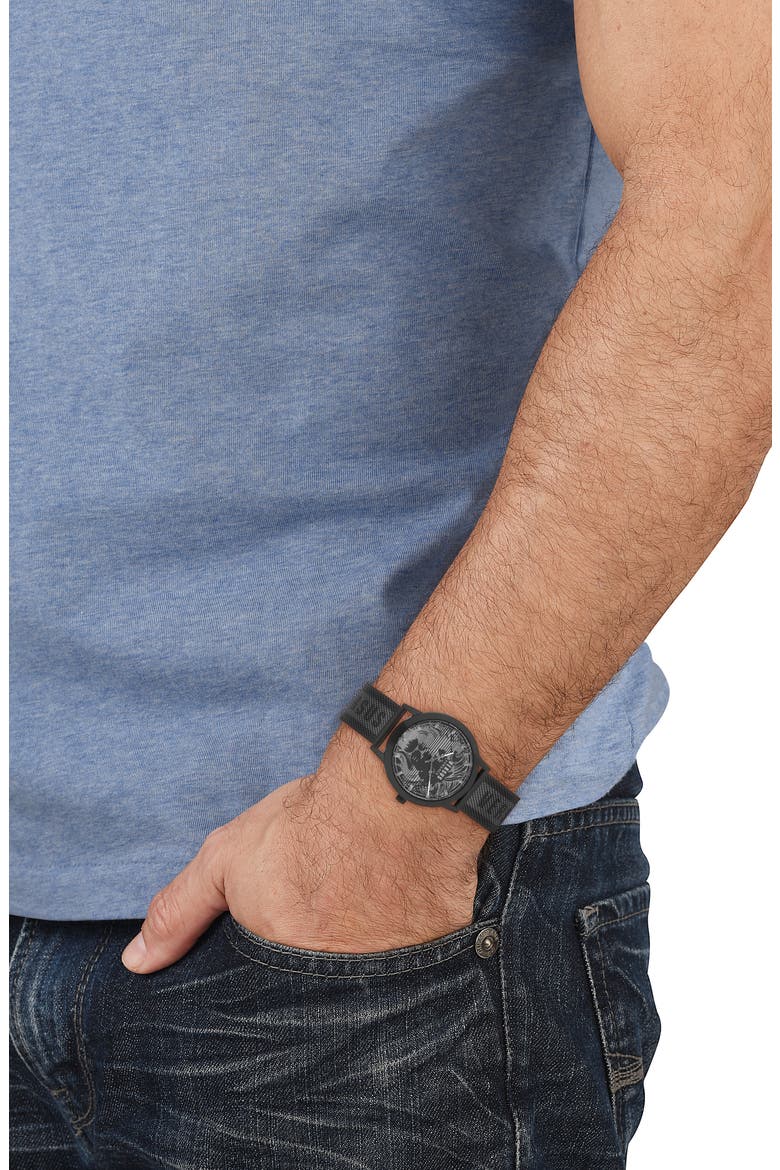 Barbes Domus Mesh Strap Watch, 40mm, Alternate, color, IP BLACK