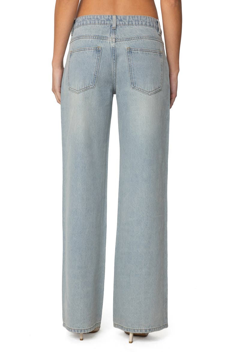 Everly Studded Low Rise Baggy Jeans, Alternate, color, BLUE