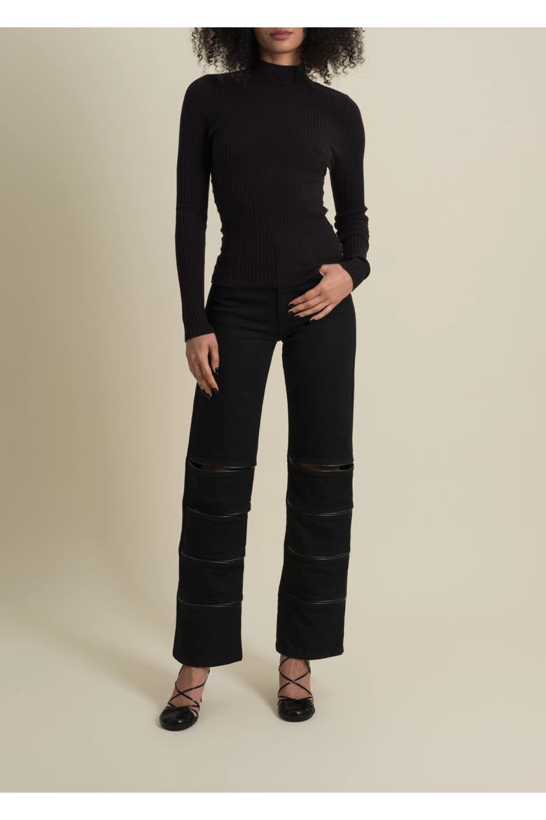 Benjamin Soft Silk-Blend Mock-Neck Sweater, Alternate, color, Black