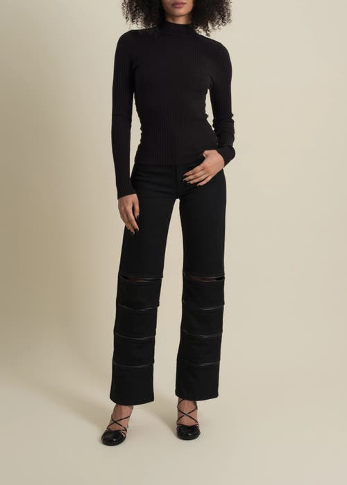 Contessa Mills Benjamin Soft Silk-blend Mock-neck Sweater In Black
