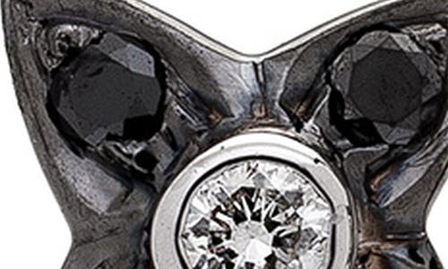 Sethi Couture Lumiere Black & White Diamond Stud Earrings In 18k White Gold