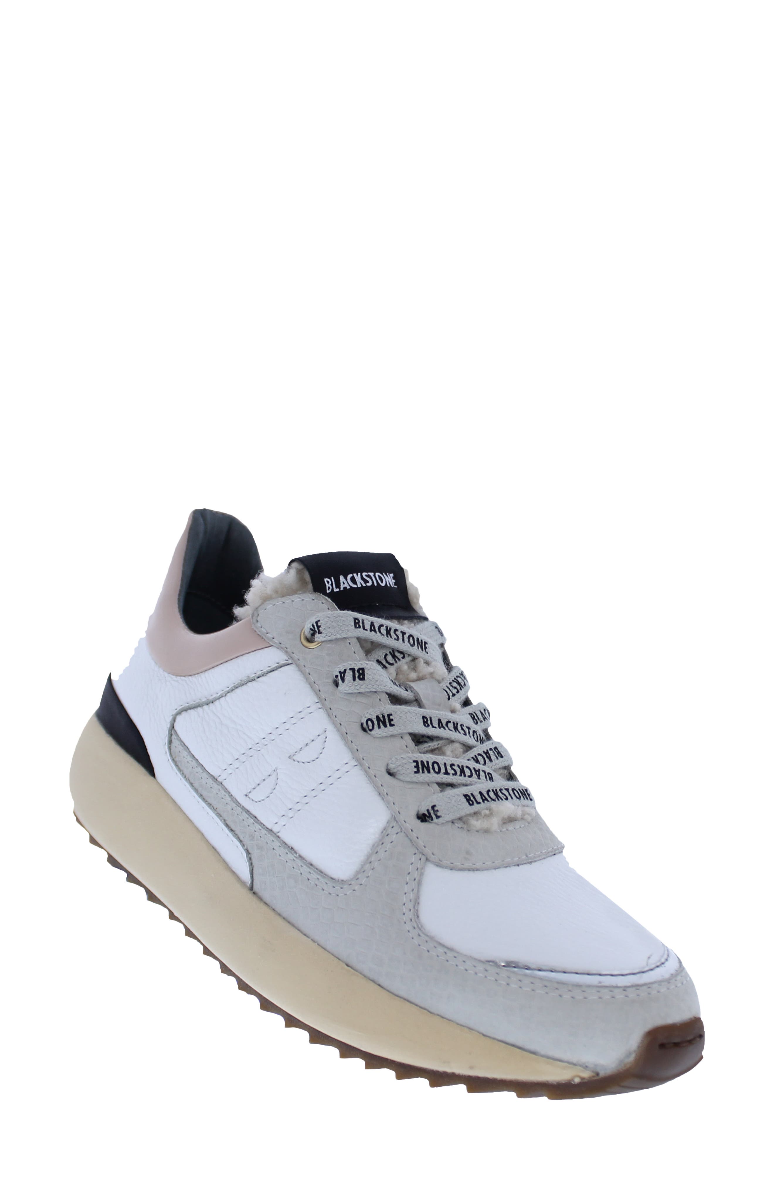 Blackstone UL92 Genuine Shearling Lace-Up Sneaker, Alternate, color, White