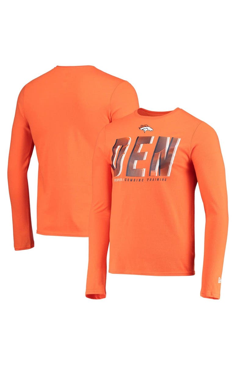 New Era Men's New Era Orange Denver Broncos Combine Authentic Static Abbreviation Long Sleeve T-Shirt, Main, color, Orange