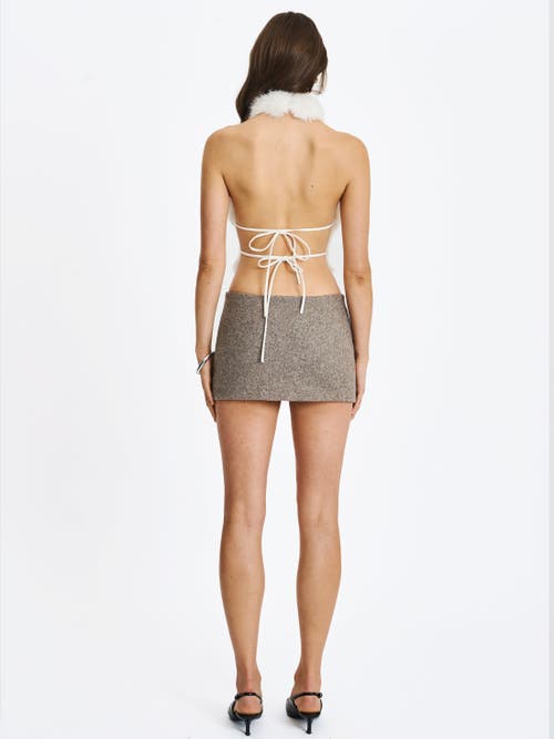 Miss Circle Osira Low-waisted Micro Skort In Brown