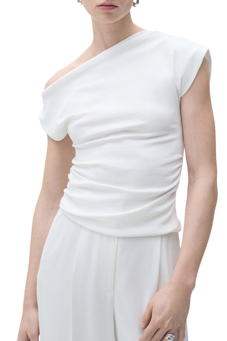 Drape One-Shoulder Top, Main, color, WHITE