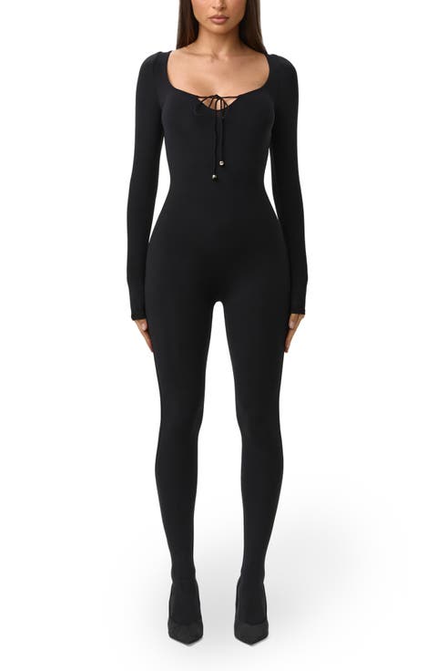 Tie Back Long Sleeve Jumpsuit