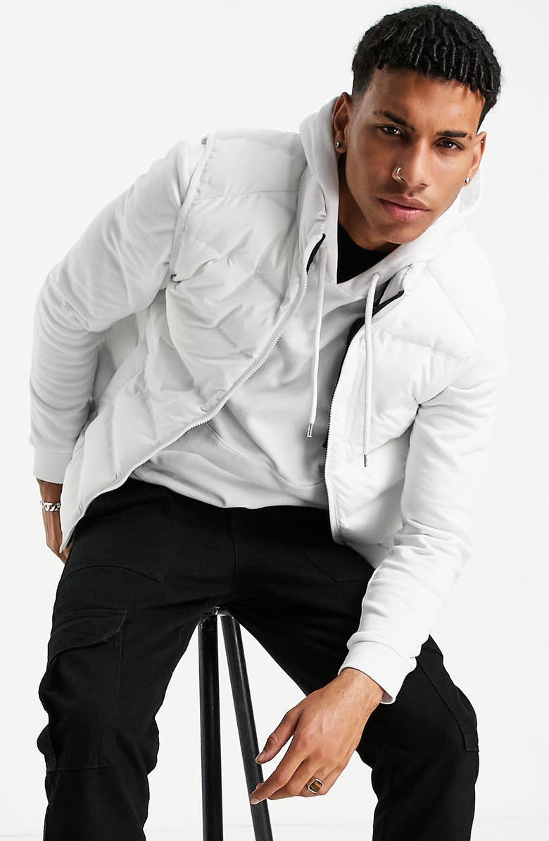 Topman Quilted Zip-Up Hooded Vest, Alternate, color,