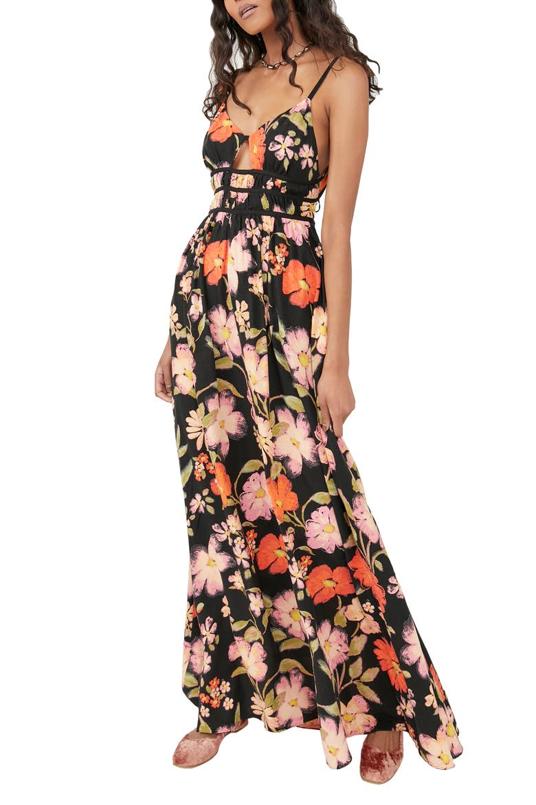 Wisteria Floral Sleeveless Maxi Dress, Main, color, DARK COMBO