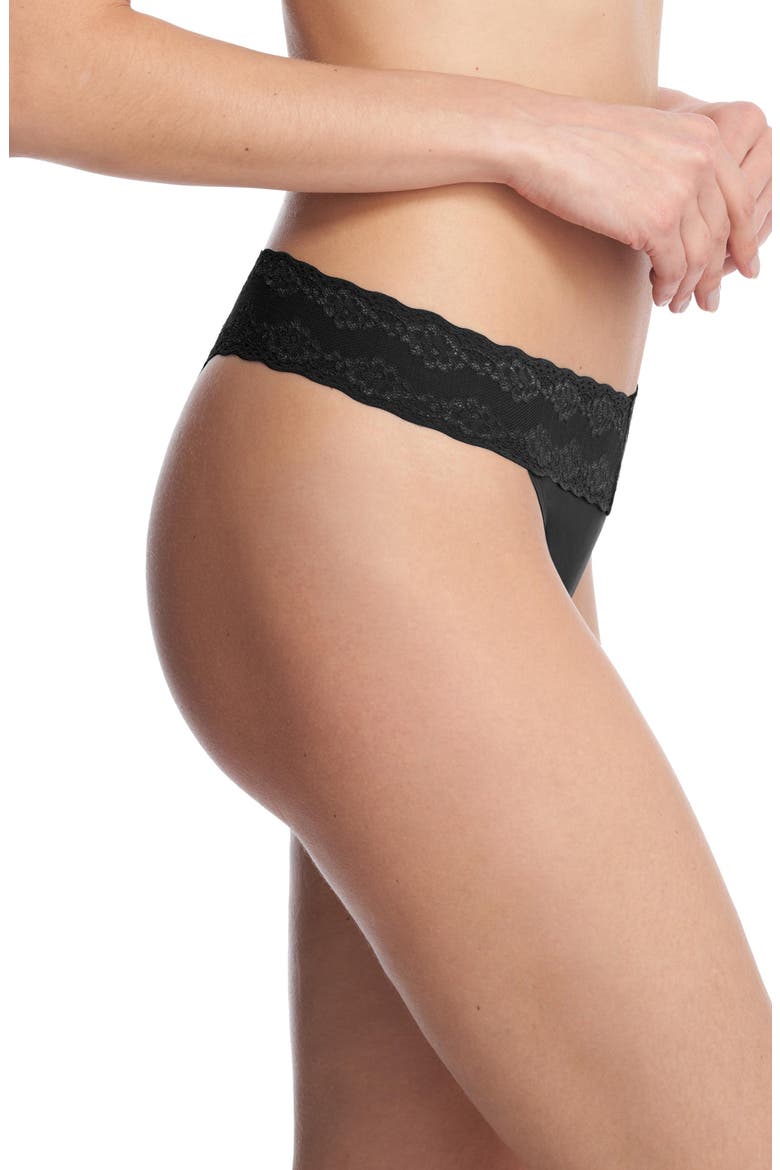 Bliss Perfection One Size Thong 3-Pack, Alternate, color, BLACK