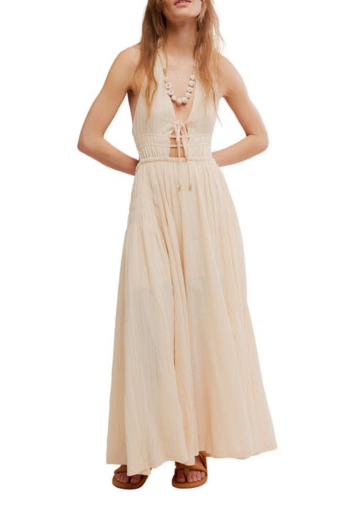 Angel Plunge Halter Neck Maxi Dress