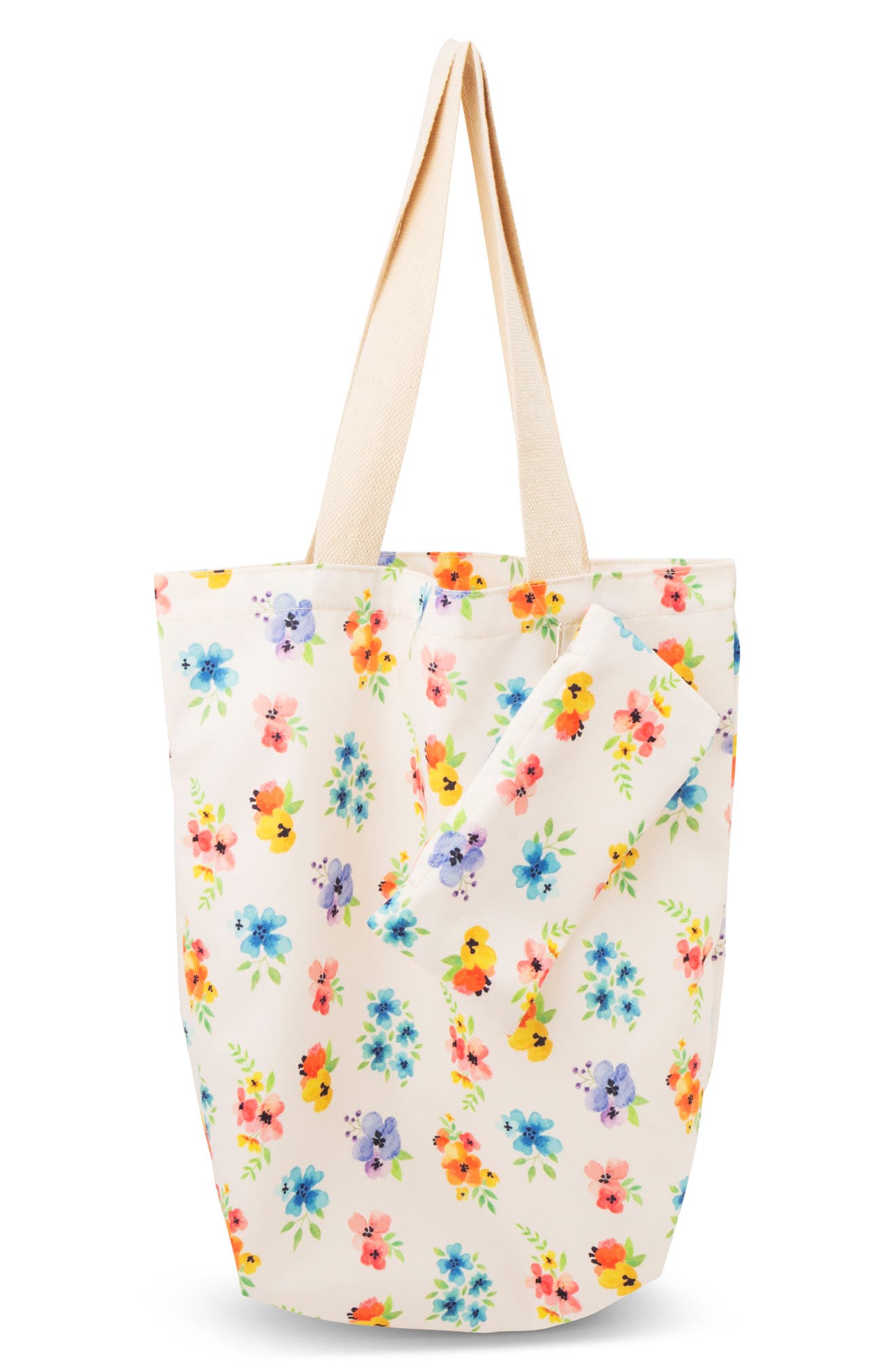 Core Home Floral Canvas Tote Bag, Main, color, White Multi