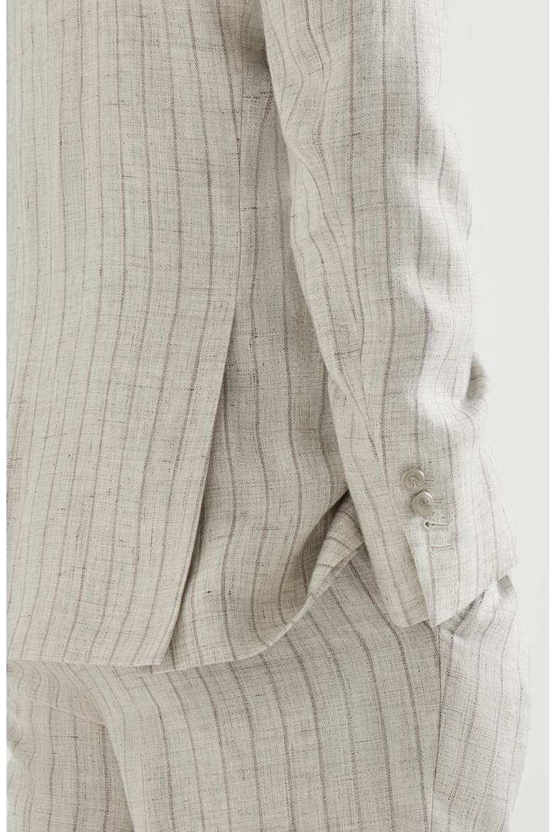 Chalk stripe twill blazer, Alternate, color, Light Grey