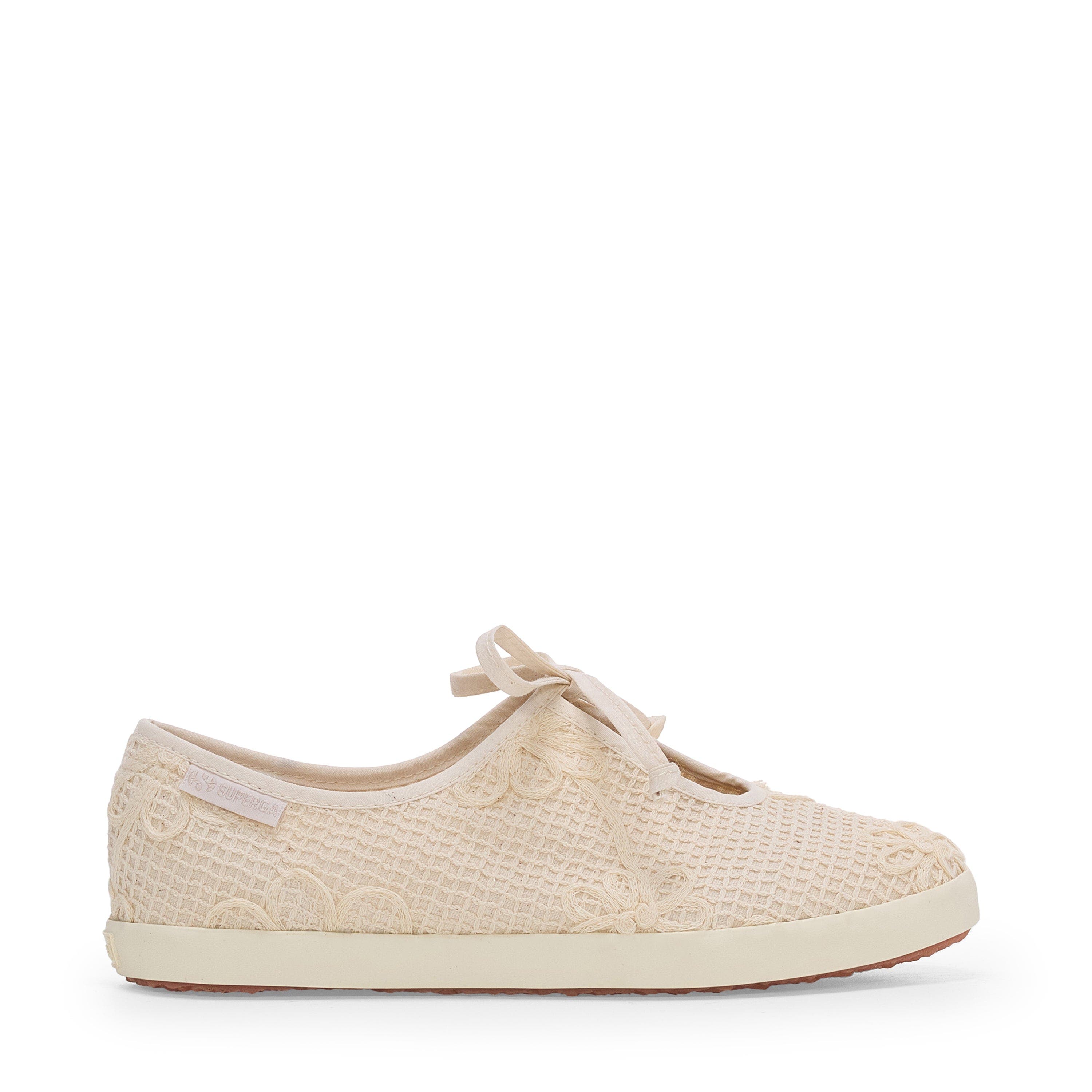 Superga 2442 Ballerina Lace Net Flower Crochet Sneakers, Main, color, Beige Raw-Off White