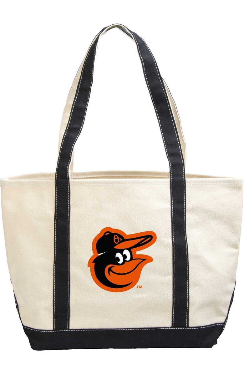 LOGO BRANDS Baltimore Orioles Canvas Tote Bag, Main, color, Black