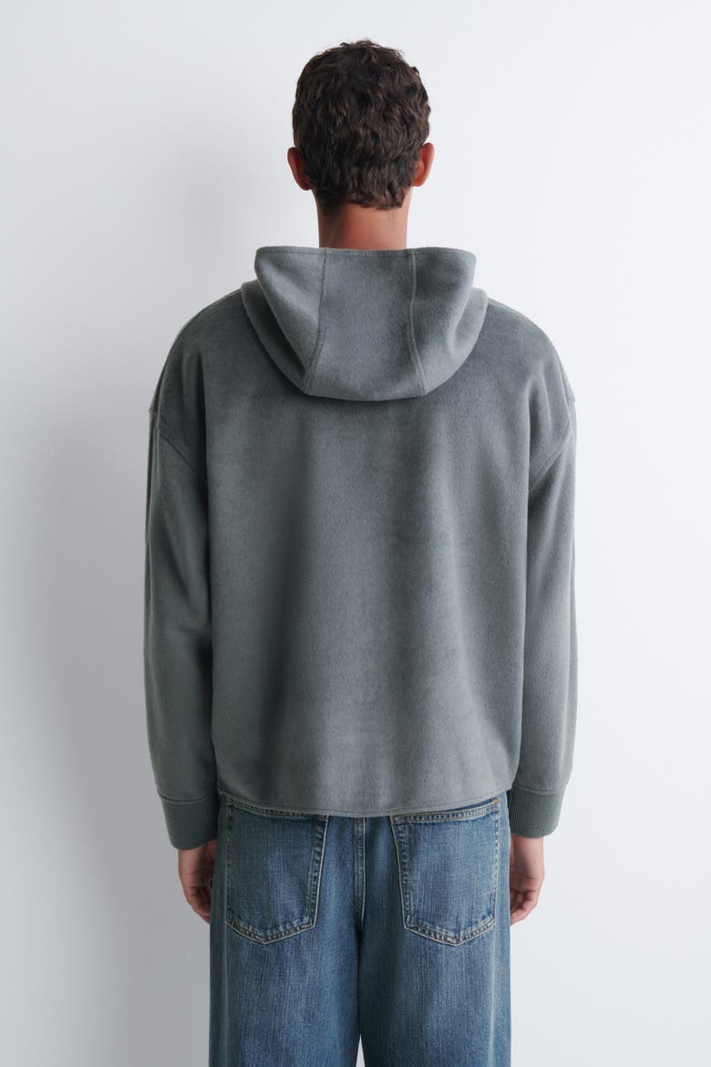 Brushed Jersey Henley Hoodie, Alternate, color, STEEL GRAY