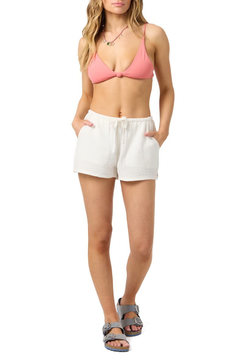 Brenda Cotton Gauze Shorts, Alternate, color, WHITE