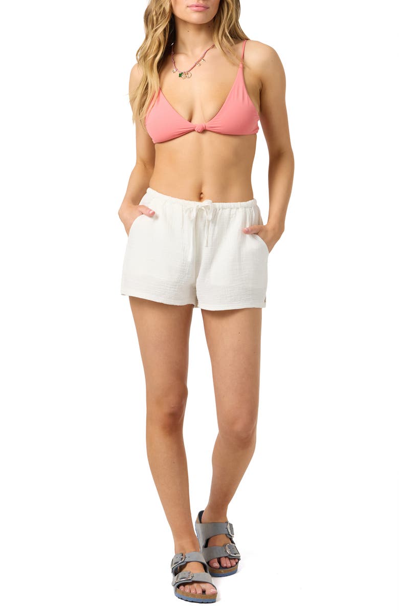 O'Neill Brenda Cotton Gauze Shorts, Alternate, color, White
