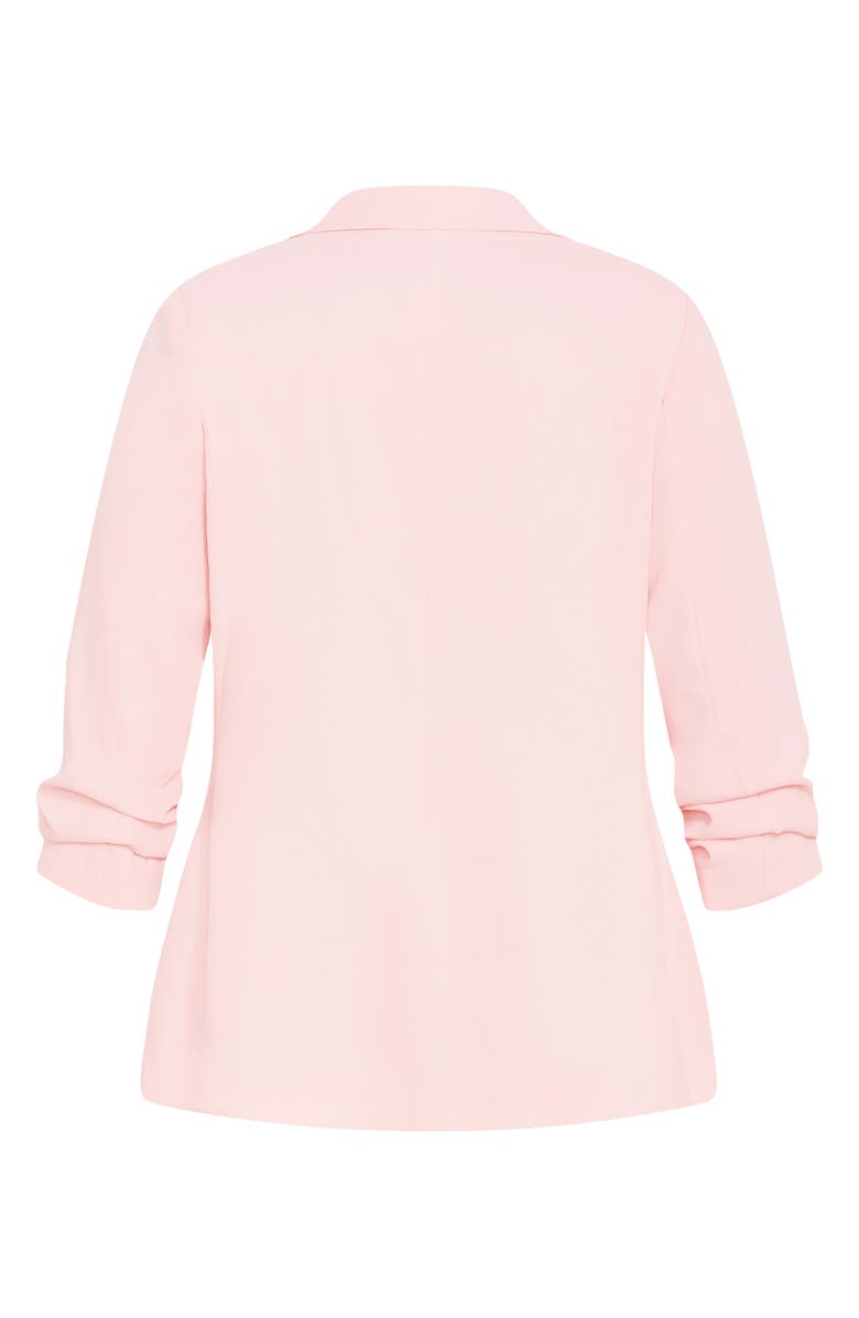 City Chic Abbie Ruched Sleeve Blazer, Alternate, color, Heavenly Pink
