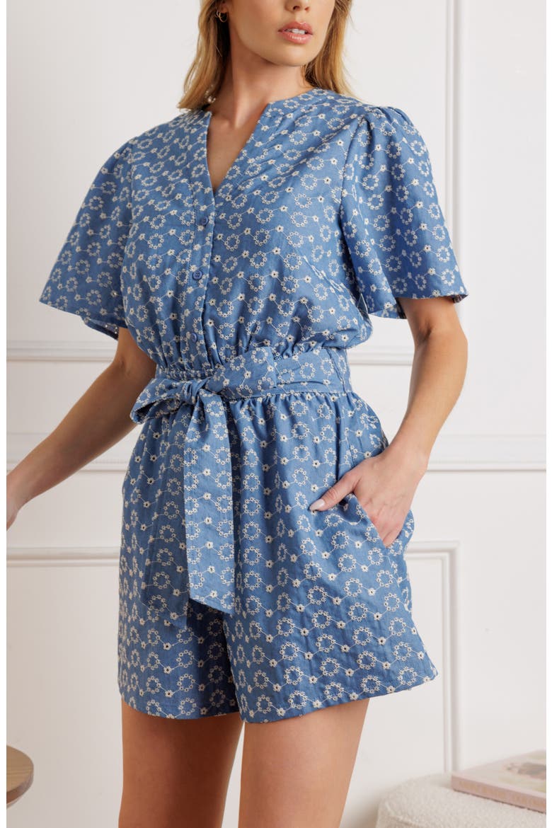 Embroidered Romper, Alternate, color, LIGHT INDIGO