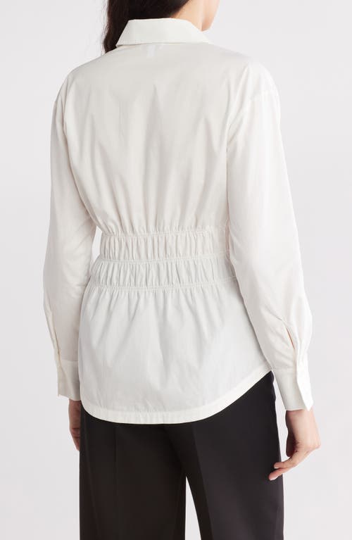 Steve Madden Smock Waist Button Up Shirt In Cloud